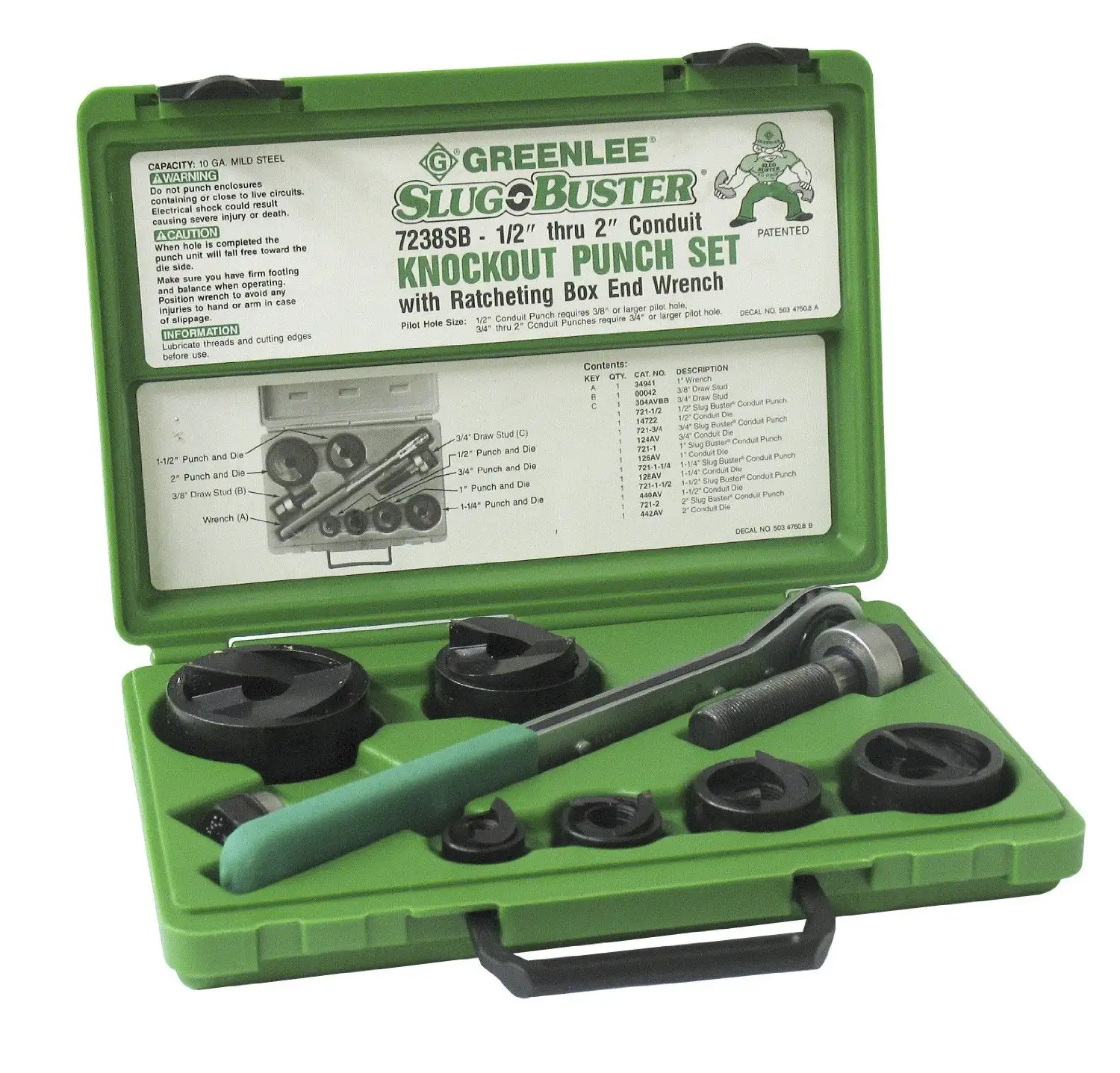 Greenlee 7238SB Knockout Set Slugbuster 1/2-2
