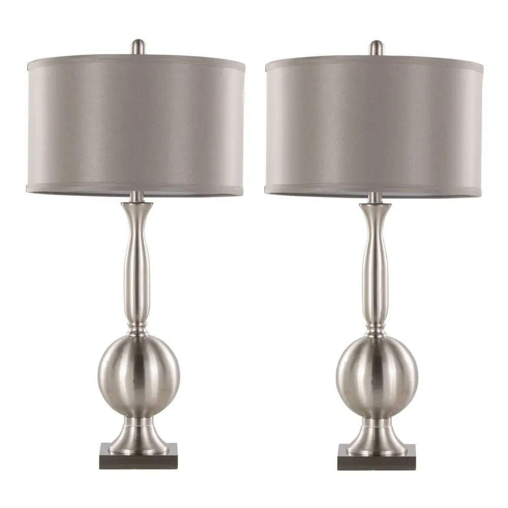 Joan - Contemporary Table Lamp adjust 2) - Nickel / Gray Satin