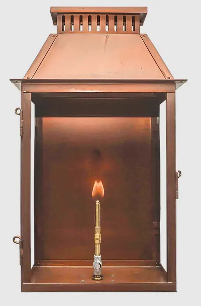 Boston Copper Gas or Electric Lantern - Wall Position