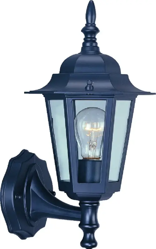 Boston Harbor AL8041-5 Outdoor Wall Lantern, 120 V, 60 W, A19 or CFL Lamp, Aluminum Fixture, Jet-black