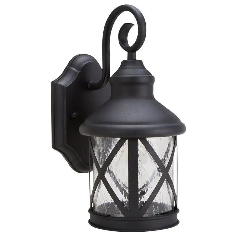 Boston Harbor LT-H01 Single Light Outdoor Wall Lantern, 120 V, 60 W, A19 or CFL Lamp, Reinforced Fixture, Black Fixture