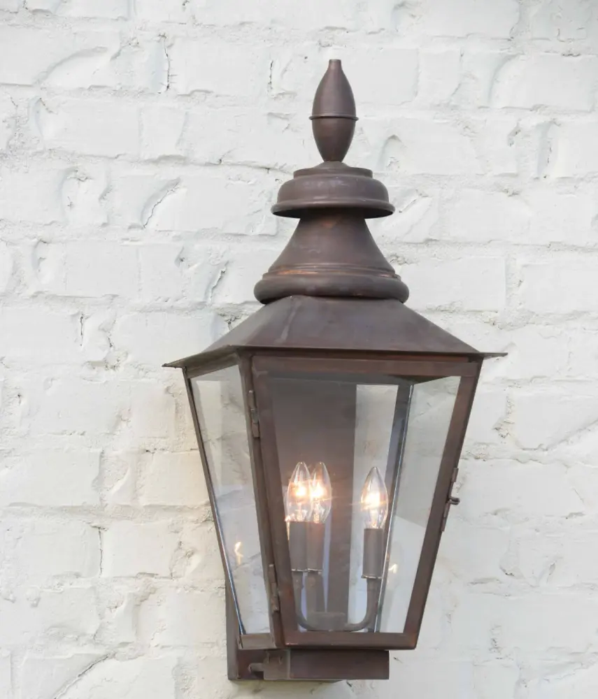 Burridge Copper Electric Lantern - Wall Secure