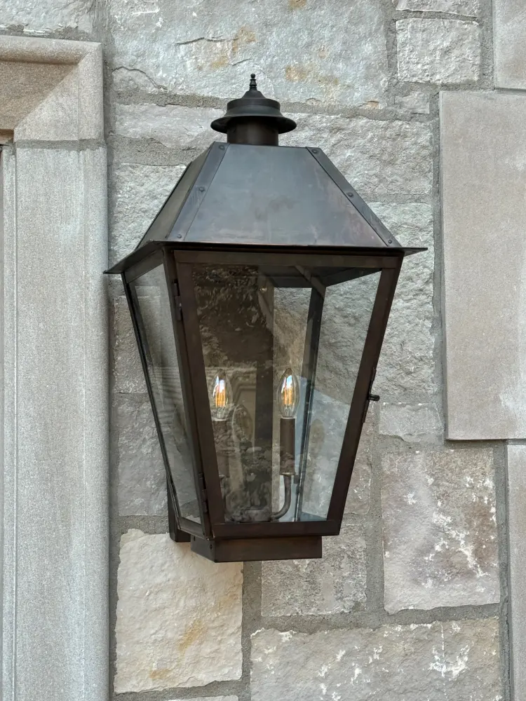 Classic Copper Electric Lantern - Copper Wall Mount