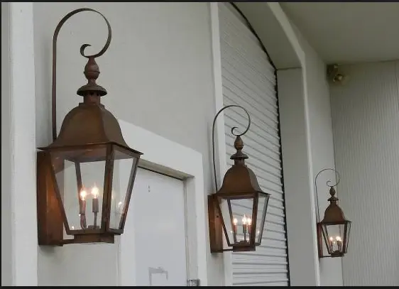 Quincy Copper Lantern - Wall Secure Top Scroll