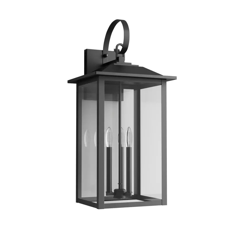 Solstice 25"H 3-Light Tempered Glass Outdoor Wall Lantern Dusk To Dawn #7077