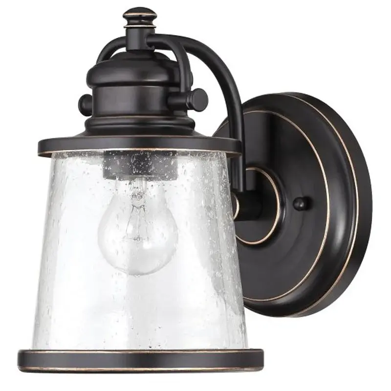 Westinghouse Emma Jane Series 6204000 Outdoor Wall Lantern, Metal Fixture, Amber Bronze Fixture