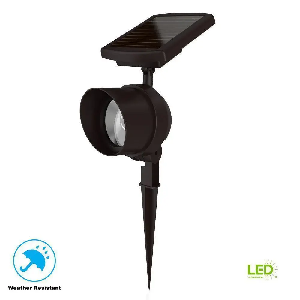 Hampton Bay Solar Bronze Outdoor Integrated LED Color Changing Smart-Focus Landscape Spot Airy *Damaged Box*
