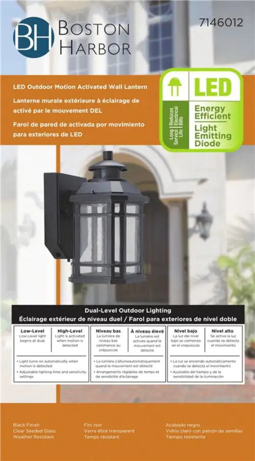 Soundbest LED-0214-WD-SE LED Motion Sensor Lantern 8 Watts Weatherproof