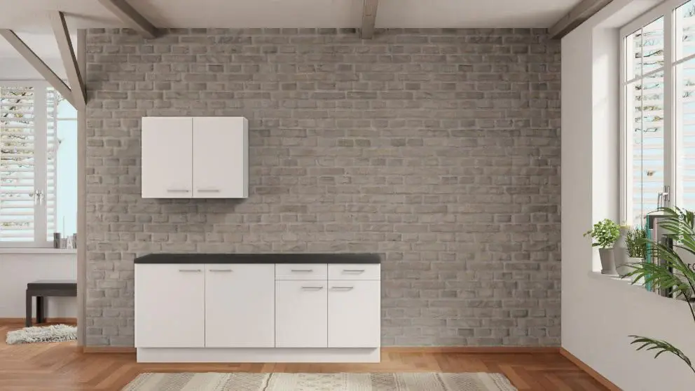 nobilia Laundry Room Hilden 210 cm Alpine Ivory matte Concrete Slate Gray Utility Room