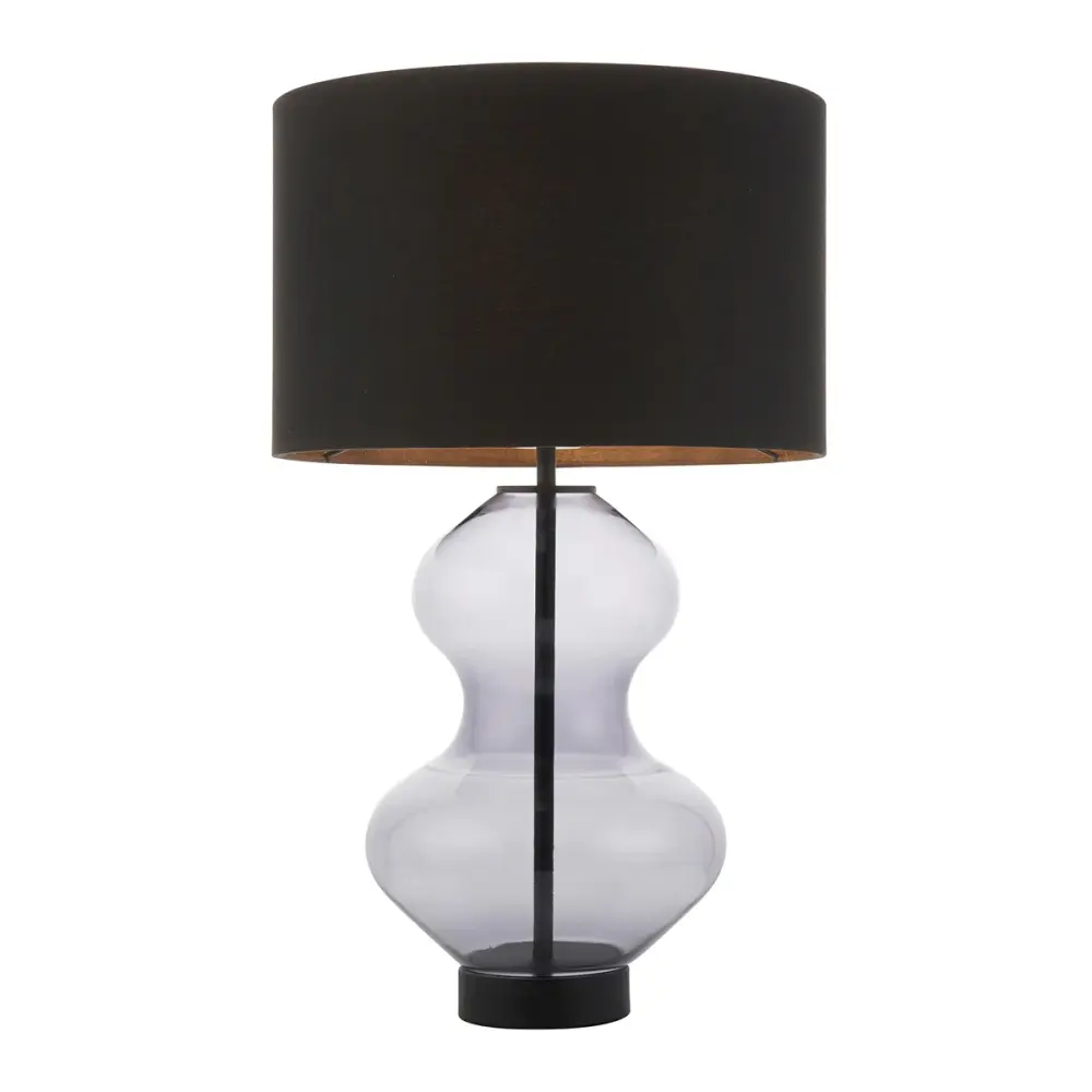 Kola Shaped Table Lamp - Lucid Glass & Black
