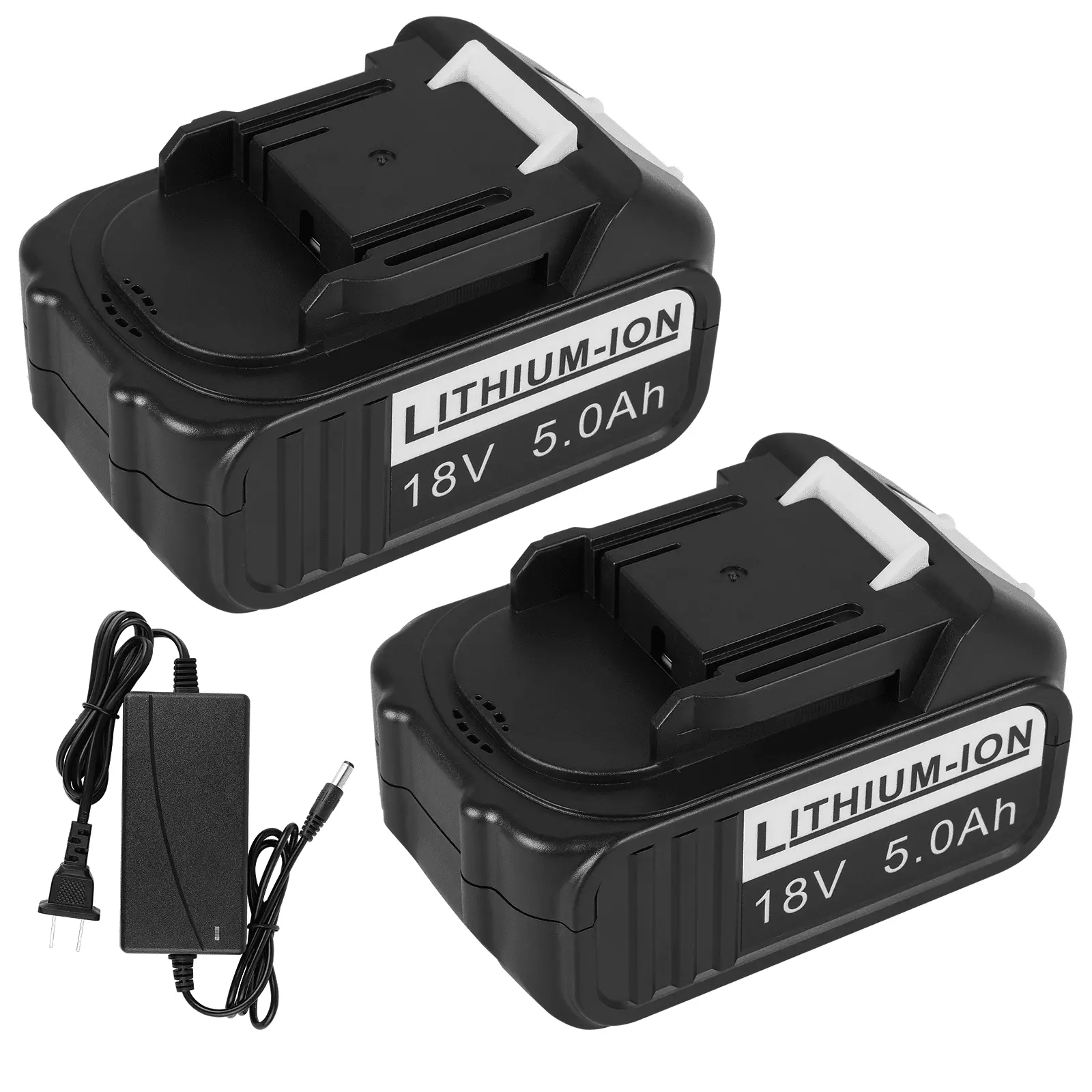 Makita 18V 5.0Ah Li-Ion Battery Cordless Leaf Dust Air Blower Vacuum Tool 2 Battery+Charger (no Blower ) Generic