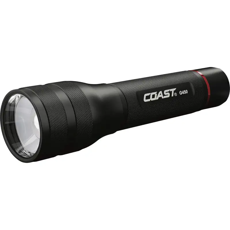 Coast Black Aluminum Alkaline Battery LED Flashlight 1400 Lumens High/Low Switch