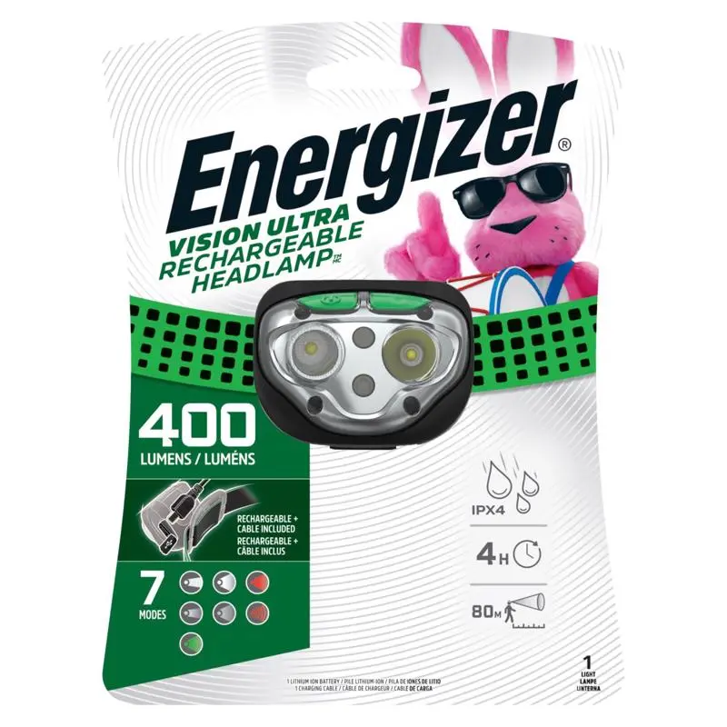 Energizer Vision HD 350 Lumen Green LED Headlight AAA Battery