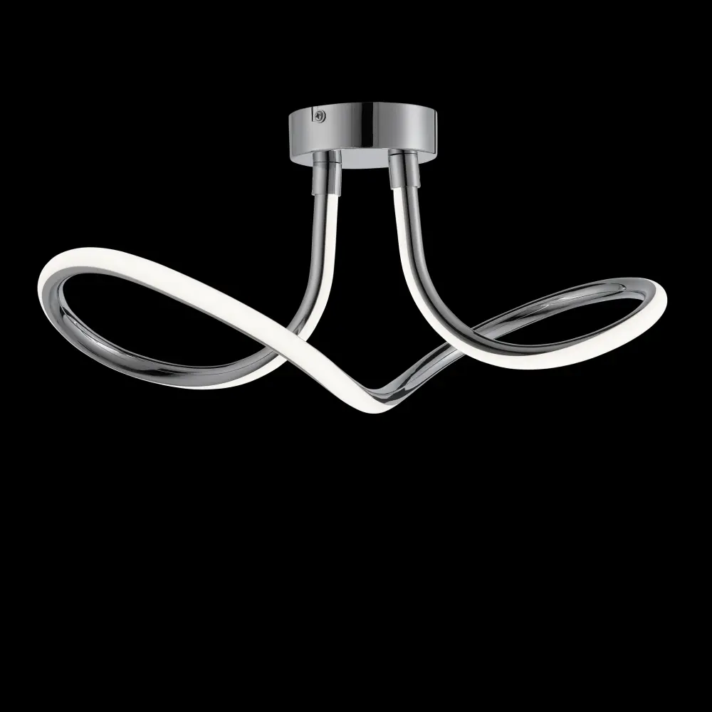 Ashby LED Curved Ceiling Lamp, Shiny metal
