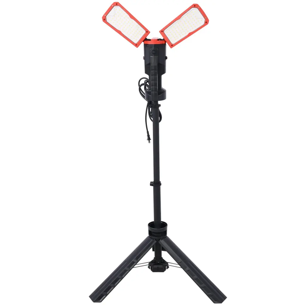 10000 Lumen 100 Watt Dual Head LED Work Light Telescoping Tripod Portable Lighting g-h