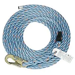 Vertical Lifeline Polysteel Rope 5/8- x 50-Ft Fall Protection System Safety Works