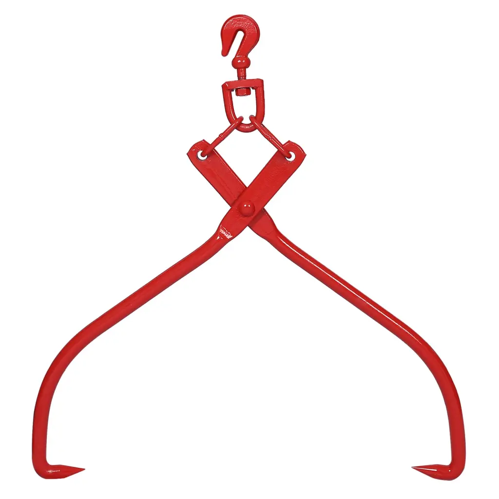 32In Log Lifting Tongs Heavy Duty Grapple Timber Claw Red Carbon Steel g-h