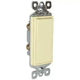 Decorator Light Switch Single-Pole 15A 120/277V Ivory - Standard Toggle Wall Switch Legrand - Pass u0026 Seymour