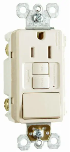 Pass & Seymour 1597SWTTRLACCD4 Combination Single Pole Switch 15A Light Almond