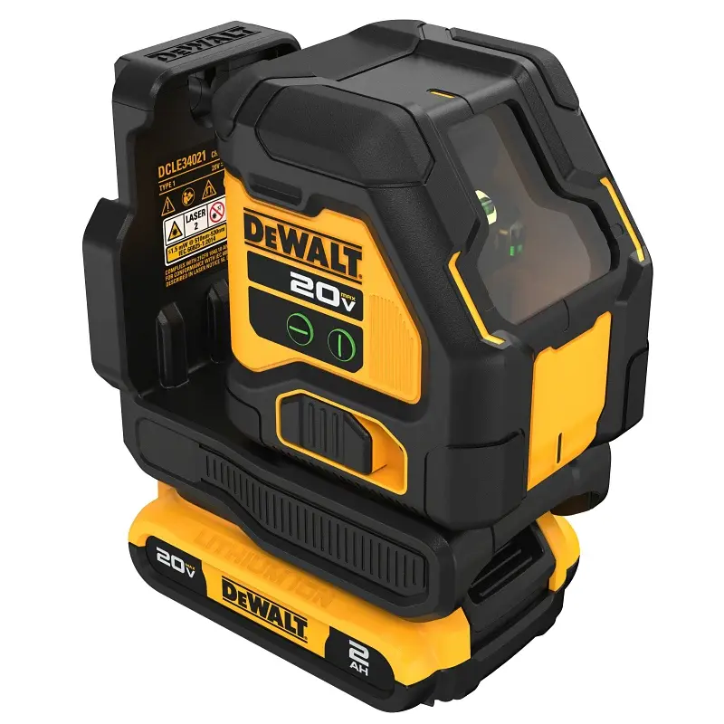 DEWALT DCLE34021D1 Cross Line Laser Kit, 180 ft, +/-1/8 Accuracy, 2-Beam, Sage Laser