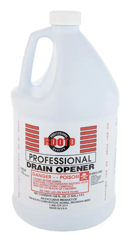 Rooto Professional Liquid Drain Opener 1 gal Pack 4 Heavy Duty Clog Remover