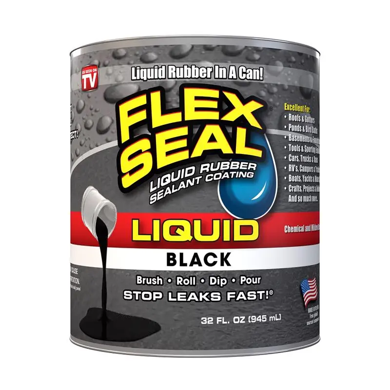 Flex Seal Satin Black Liquid Rubber Sealant Coating 1 Quart Pack 6