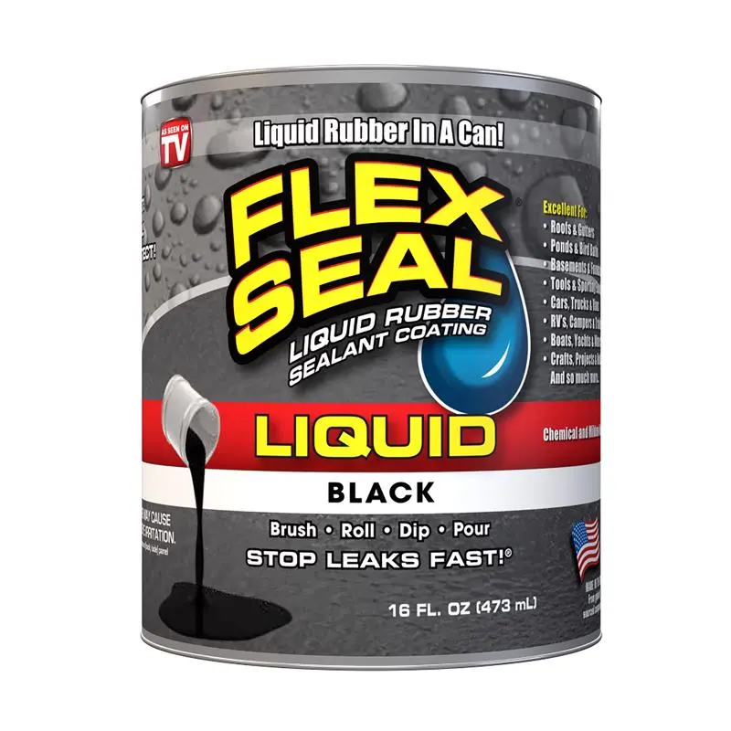 Flex Seal Satin Black Liquid Rubber Sealant Coating 1 Pint Pack 6
