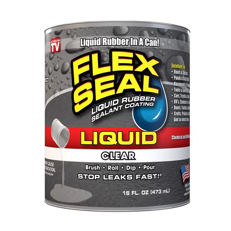 Flex Seal Satin Clear Liquid Rubber Sealant Coating 1 Pint Pack 6