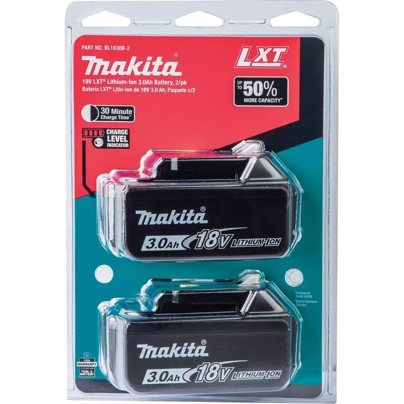 Makita 18V LXT 3 Amp Lithium-Ion Slide Battery 2 Pack Cordless Tools