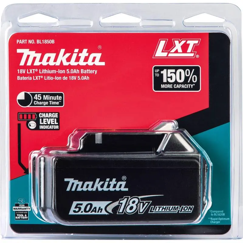 Makita 18V LXT 5 Ah Lithium-Ion Slide Battery 1 pc High Capacity Power Tool Battery
