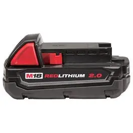 M18 Red Lithium 2.0 Compact Battery Pack 18-Volt High Performance Power Tool Battery Milwaukee