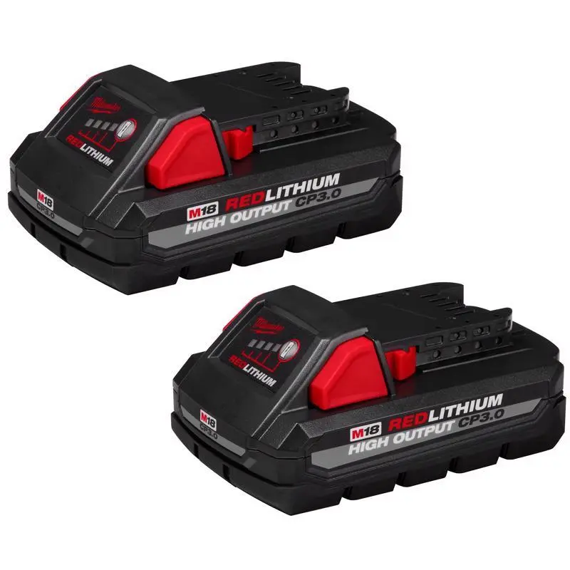Milwaukee M18 REDLITHIUM CP3.0 18V 3Ah High Output Lithium-Ion Battery Pack 2-Pack