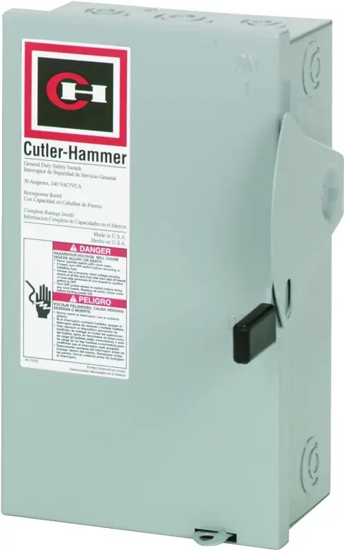 Cutler-Hammer DG221NGB Safety Switch, 2 -Pole, 30 , 240 V