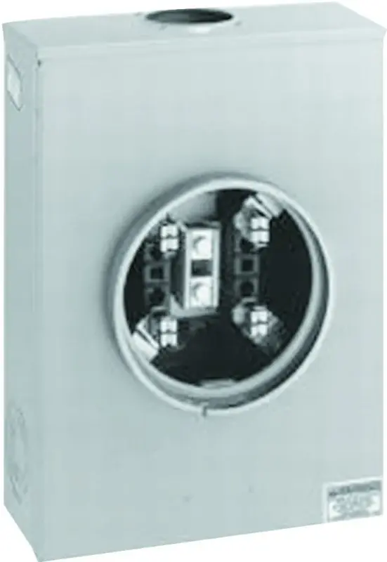 Square D URTRS213B Meter Socket, 1-Phase, 200 , 600 V, 4-Jaw, Overhead, Underground Cable Entry, NEMA 3R Enclosure
