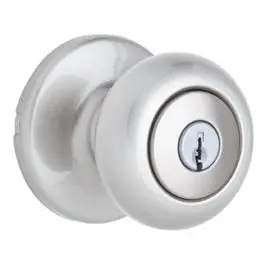 Kwikset Cove Entry Lockset Satin Nickel Finish Secure Door Lock