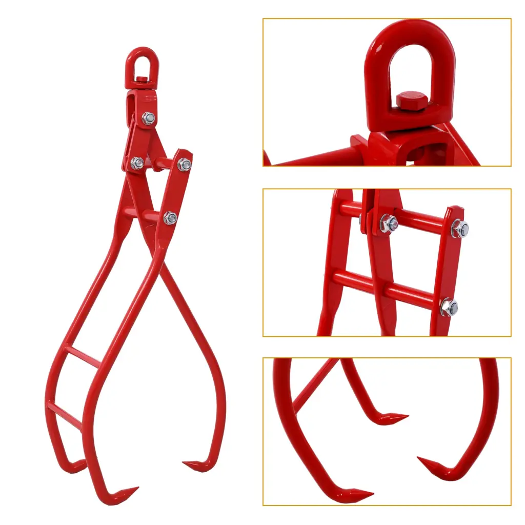 28 Inch 3 Claw Log Grapple Logging Tongs - Eagle Claws Design Log Lifting Tool g-h
