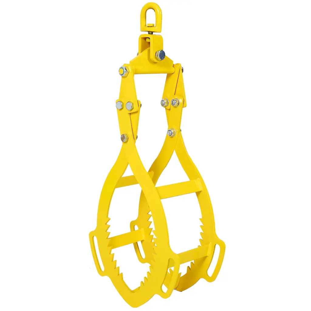 4 Claw Timber Log Lifting Tongs Grabber 32 Inches Yellow Steel g-h
