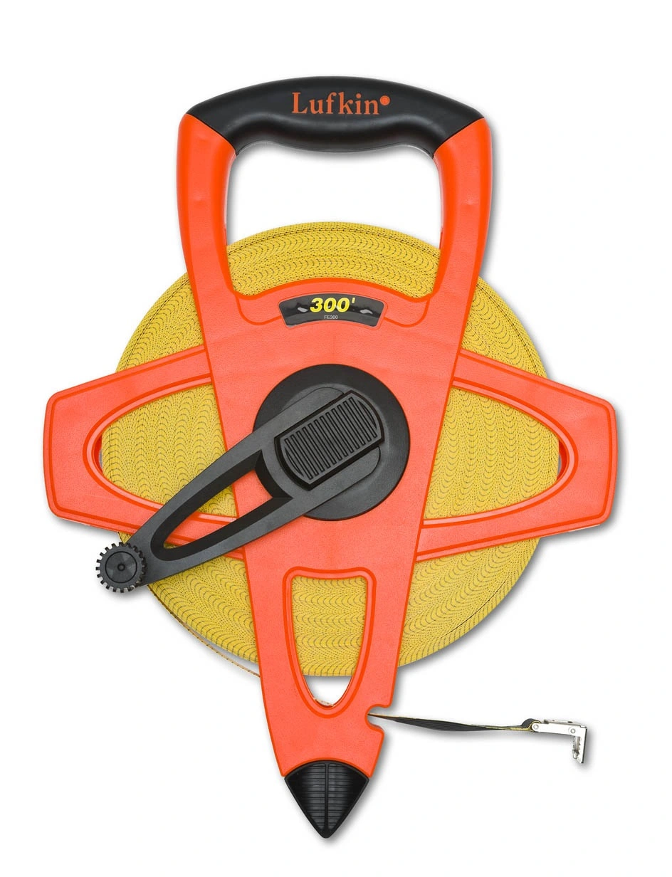 Lufkin FE300 Hi-Viz Orange Fiberglass Tape 1/2 x 300' High-Visibility Measuring