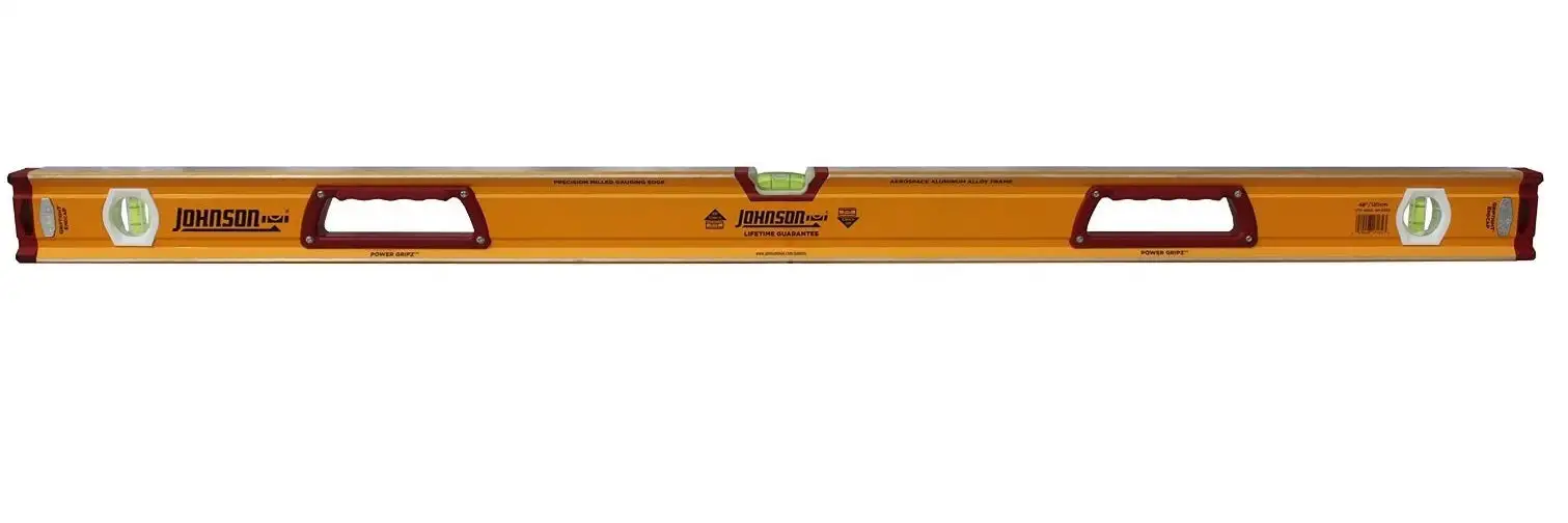 Johnson 1718-4800 Aluminum Magnetic Box Level 48 Inch Metal Surfaces