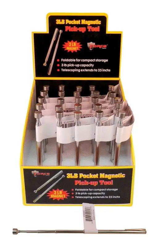 Diamond Visions 25 . Telescoping Pocket Pick-Up Magnet 3 lb. Silver Pack 25