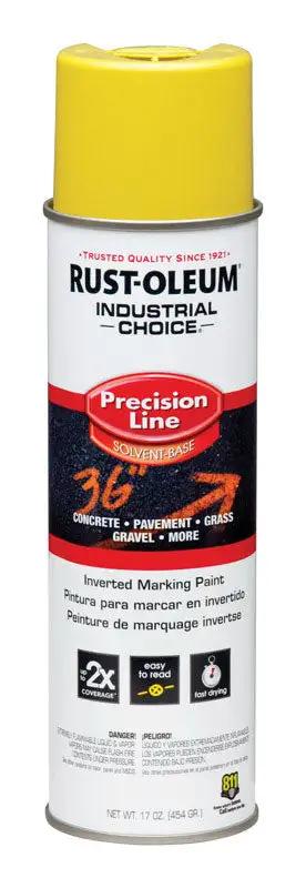Rustoleum 203025 17 Oz High Visibility Yellow Precision-Line Marking Paint Pack 12 Industrial Use Rust-Oleum