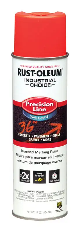 Rust-Oleum Industrial Choice Fluorescent Red-Orange Inverted Marking Paint 17 oz Pack 6 High Visibility