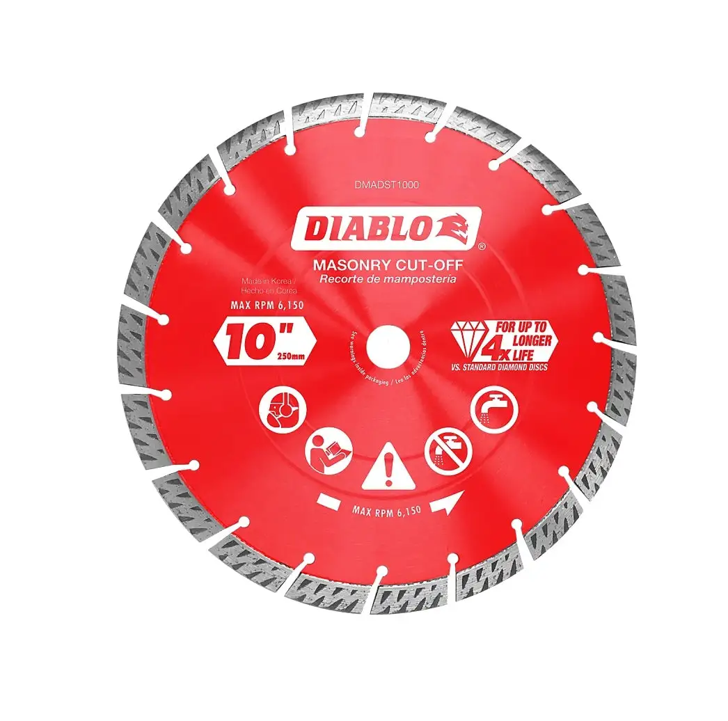 Diablo DMADST1000 Segmented Rim Saw Blade 10 Inch Tough Cutting Jobs