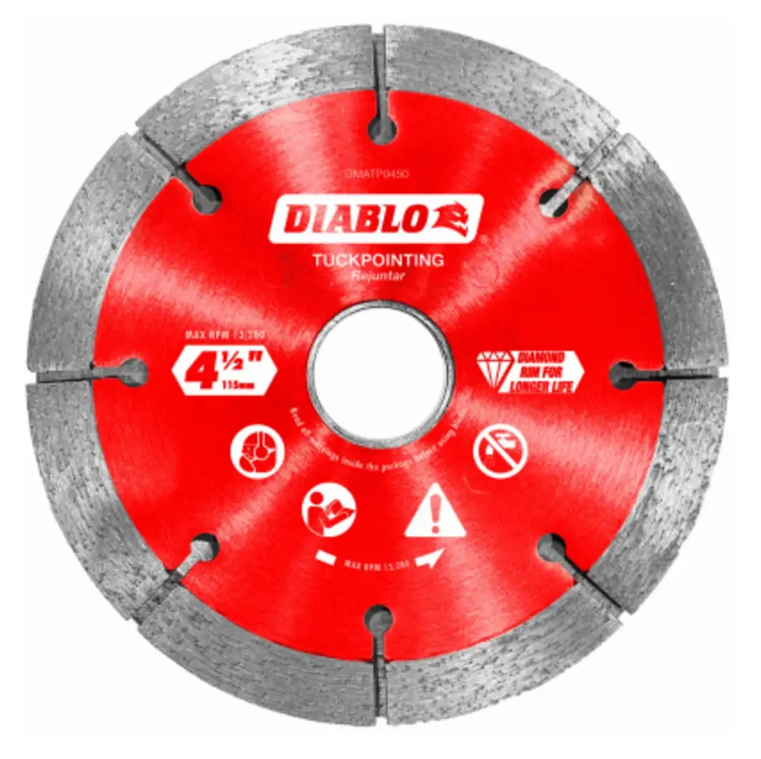 Diablo DMATP0450 Diamond Tuckpoint Blade 4-1/2 Inch Masonry Work