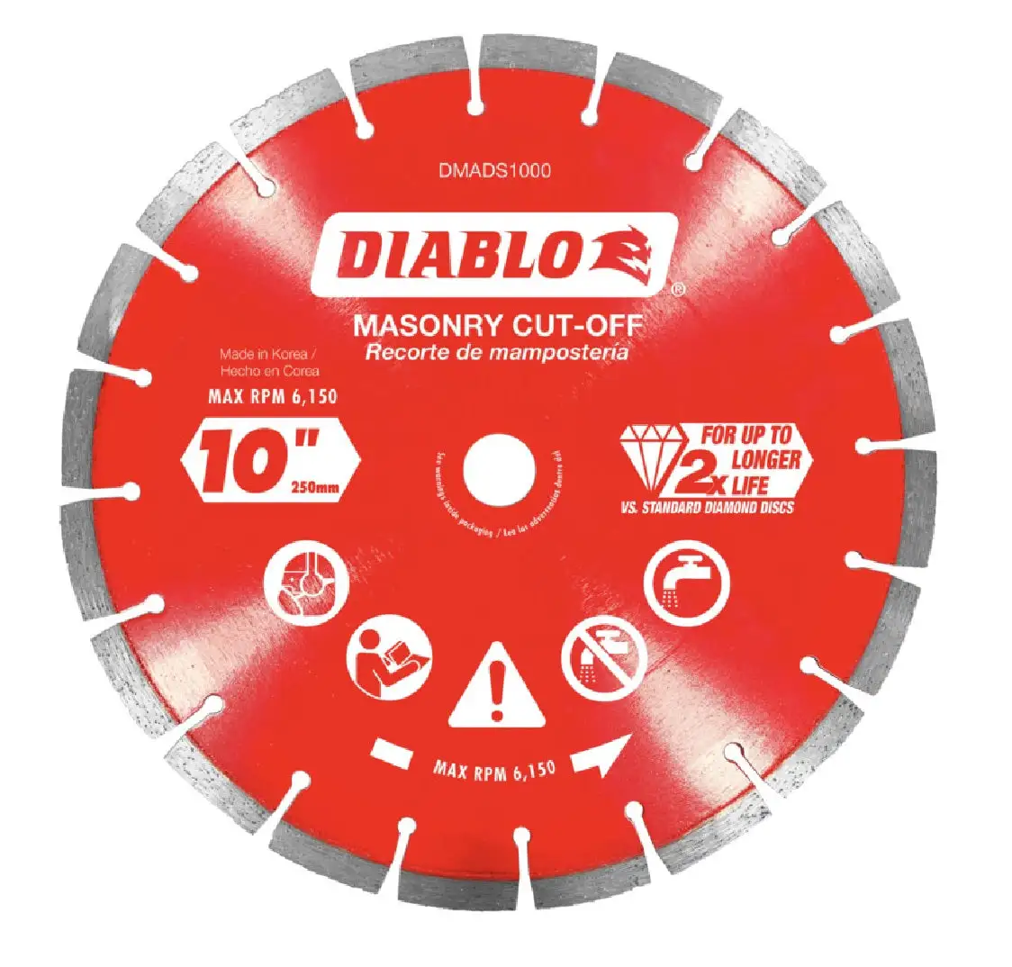Diablo DMADS1000 Diamond Segmented Cut-Off Discs Masonry 10 Inch