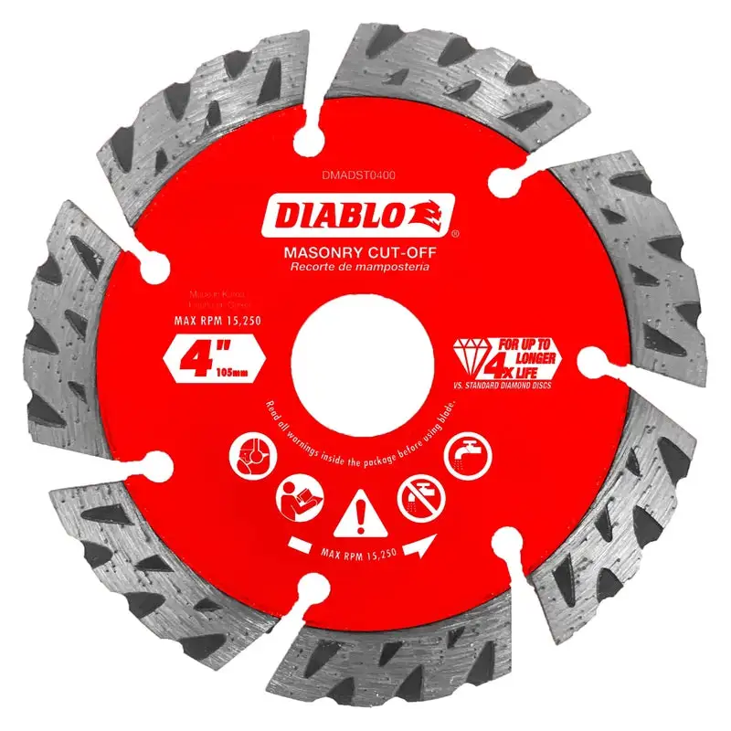 Diablo 4 Inch Diamond Masonry Cut-Off Disc Tough Cuts