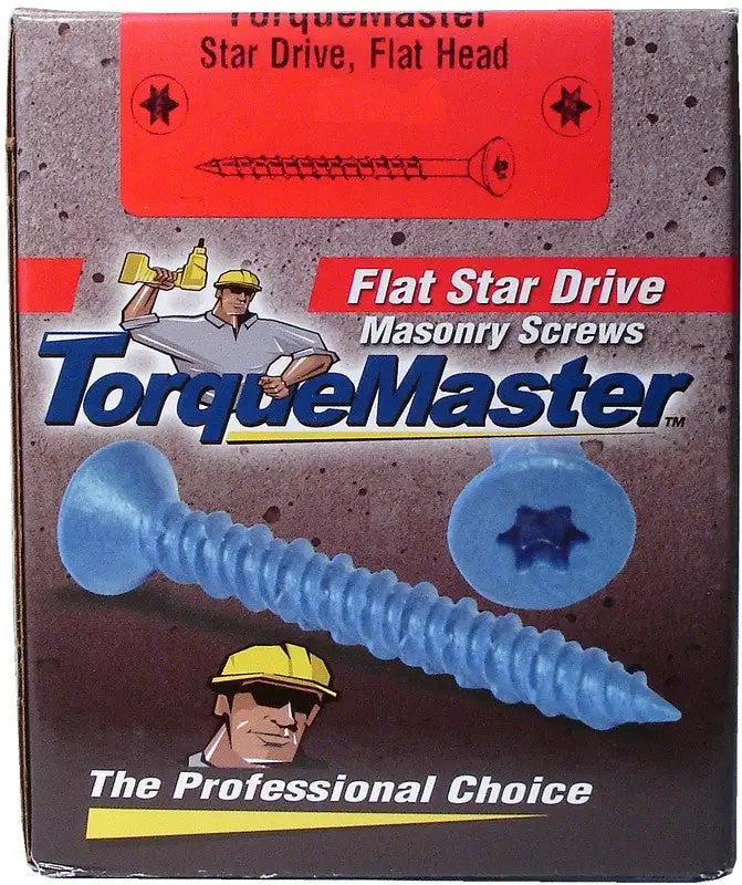 MidWest 51225 TorqueMaster Flat Star Drive Masonry Screw 3/16x3-1/4 Inch 100-Pack
