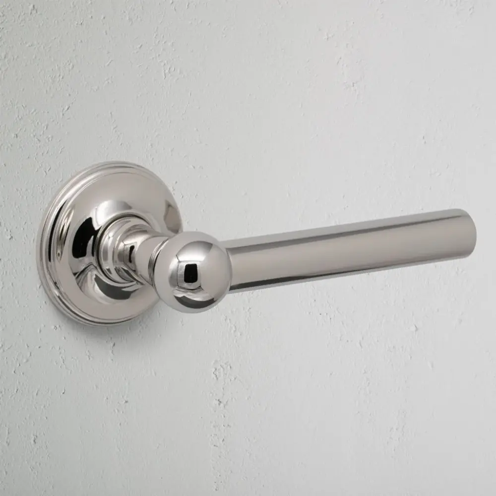 Harper Sprung Door Handle - Glossy Nickel
