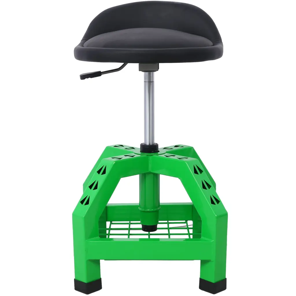 Pneumatic 360 Degree Swivel Stool, Mechanics Rolling Creeper Seat Headrest g-h