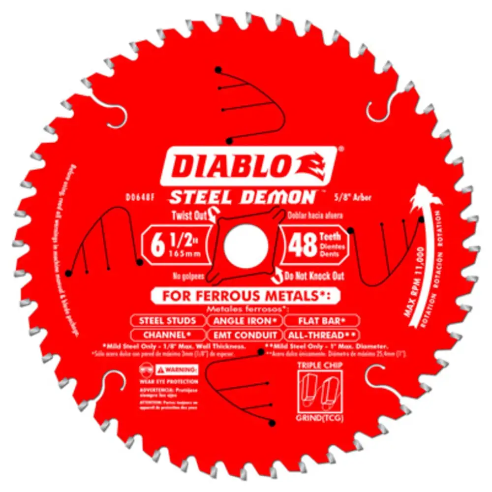 Diablo D0648CFA 6-1/2 Inch x 48 Tooth Metal Cutting Saw Blade